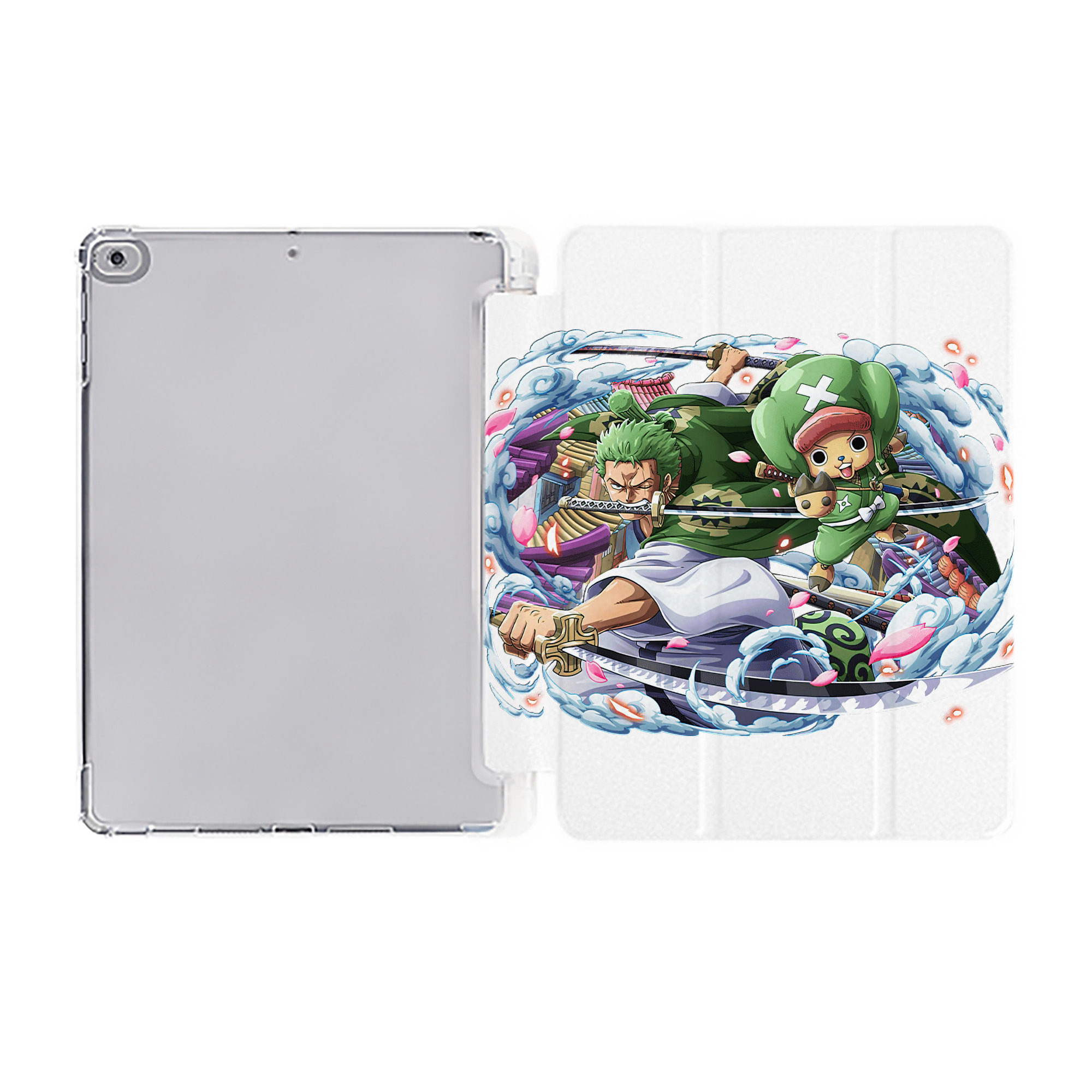 （画像用） ワンピース ロロノア・ゾロ ONE PIECE Roronoa Zoro IPad ケース ペン収納付き 三つ折りスタンド PUレザー×シリコン 対応機種9.5/10.5/10.9インチ